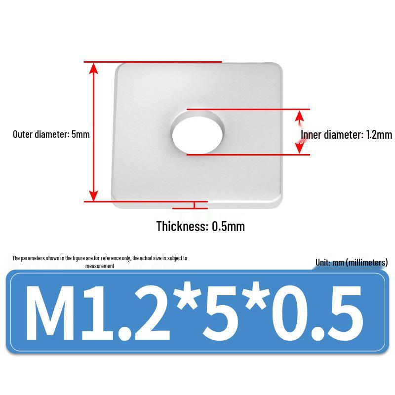 304 Stainless Steel Thickened Square Flat Washers M4-M24
