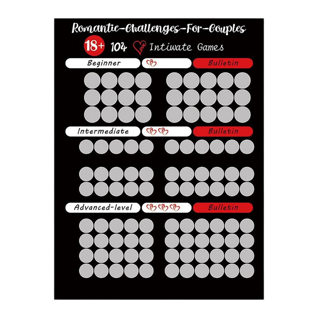 Scratch Lottery Poster 100 Positions Challenge Scratch Lottery Poster Couple Gift