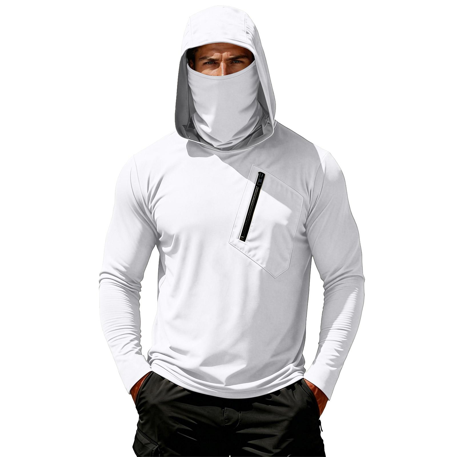 Lightweight Hoodie Mens Sun Hoodie Fishing Hoodies for Men Sun Hoodie Men Fishing Clothes Men XL белый