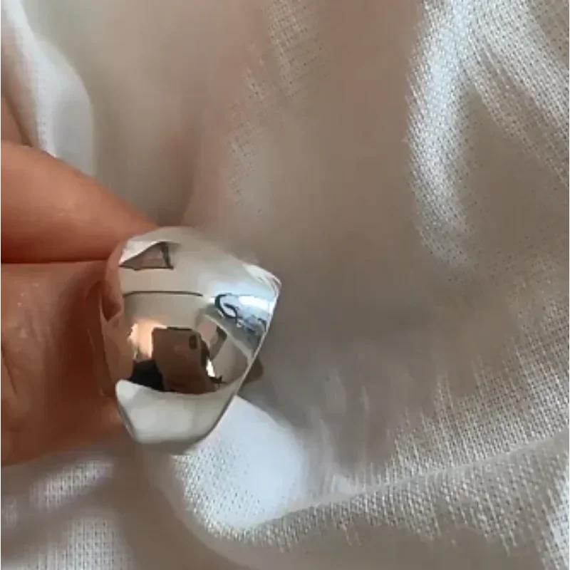 Anillo de Plata de Ley 925 Diseño Suave Ajustable Joyería Punk Minimalista Regalo de Personalidad Creativa Para Uso Diario de Mujer