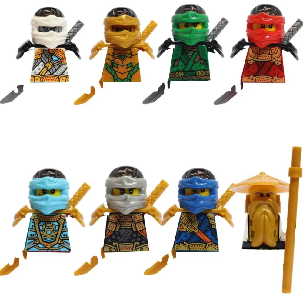 104 PCS ninja building block doll set, assembled role action doll DIY building block doll toy boy birthday gift.