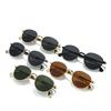 New 2pcs Retro Oval Metal Women Sunglasses Luxury Designer Sun Glasses Sunshade Protective Eyewear Unisex