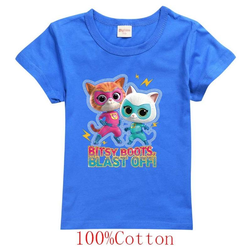 Game Super Cat Costume Kids SuperKitties T Shirt Baby Girls Summer Clothes Toddler Boys Cotton Tshirt Children Short Sleeve Tops