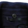 Used 8901 Rib Coat 7868 Striped Border 44 Piping Collared 2-Way Long Wool Navy Men's from Japan AUTHENTIC