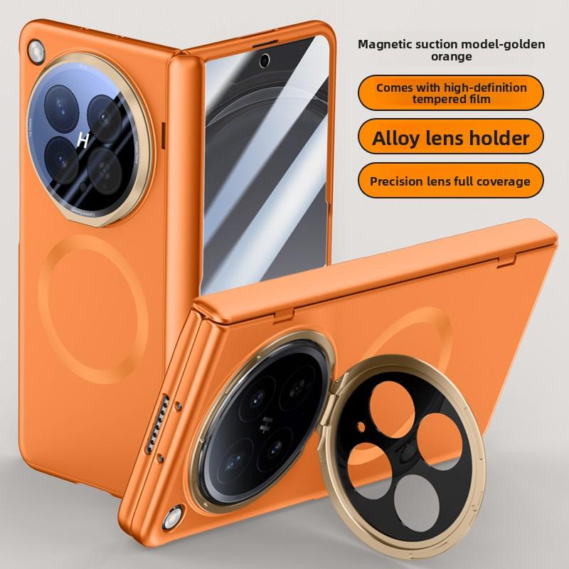 For OPPO Find N6 Case Luxury Hard Skin Magsafe Magnetic Lens Stand Protective Back Cover Case For Find N6 Full Cover Phone Shell