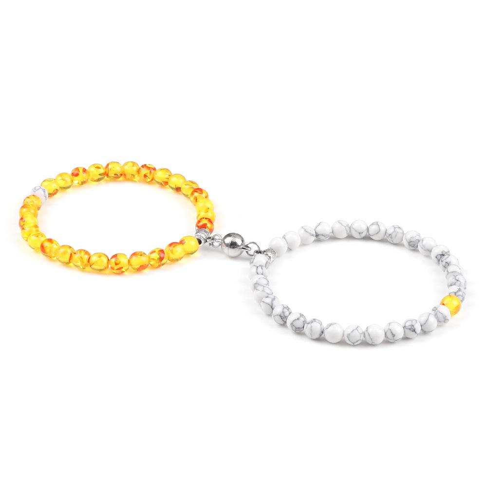 6mm Magnetic Couple Bracelets Set - Memorial Gift for Him & Her