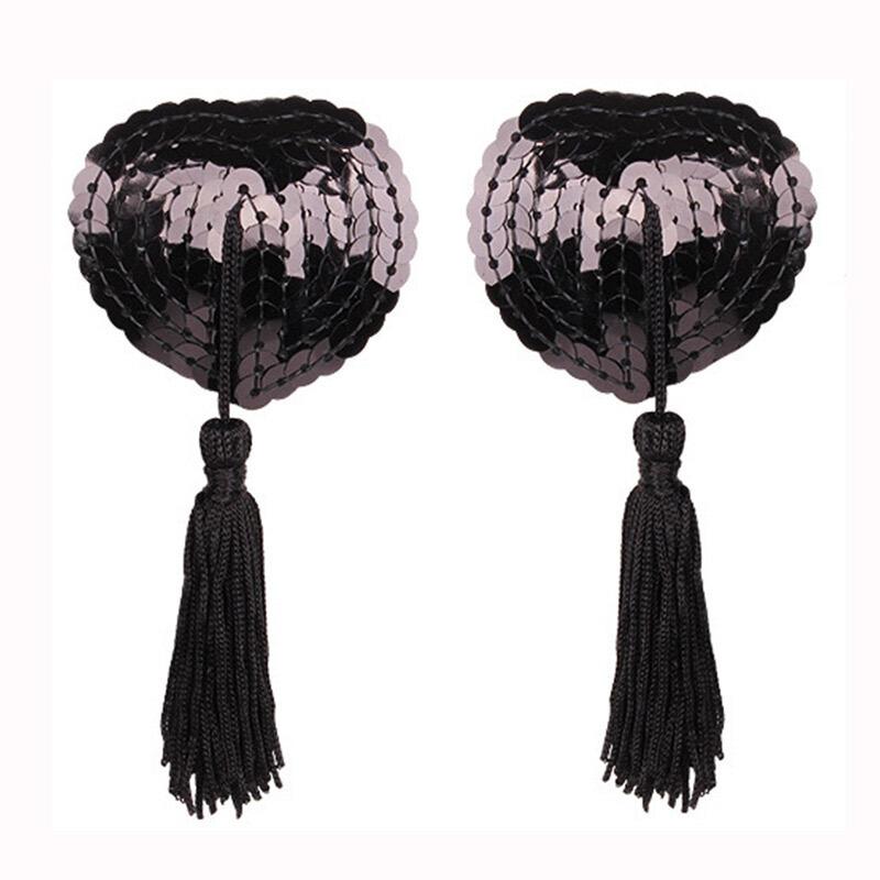 Sex Underwear Accessories Heart-shaped chest stickers Silicone bra Fringe-shaped sequins Sex cream stickers