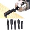 5Pcs Black Steel Rotary Burr Set 1/4'' 6Mm Shank Wood Rasp Drill Bits Home Tool