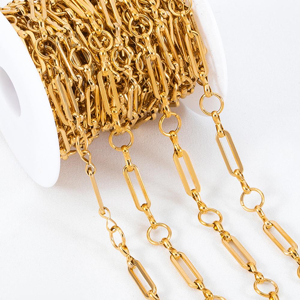 1Meter Multi Styles Stainless Steel Gold Color Silver Color Link Chain Bulk Chains DIY Necklace Jewelry Making Wholesale No Fade