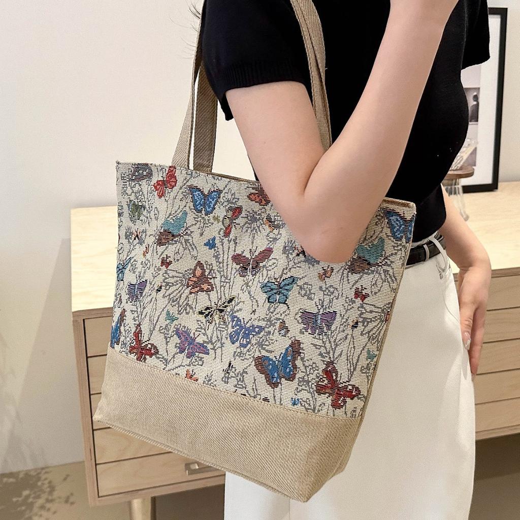Canvas bag 2025 new ins fashion shoulder tote bag commuter handbag large capacity women's bag batch
