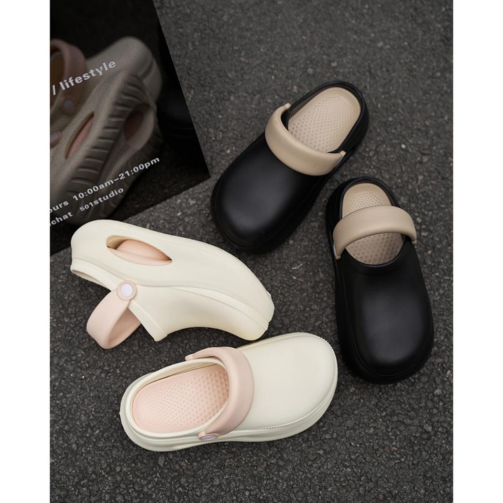 7,7 cm tjocka sulor höjdökande hålskor för kvinnor, halkfria tjocka EVA-tofflor för utomhusbruk, andningsbara på sommaren