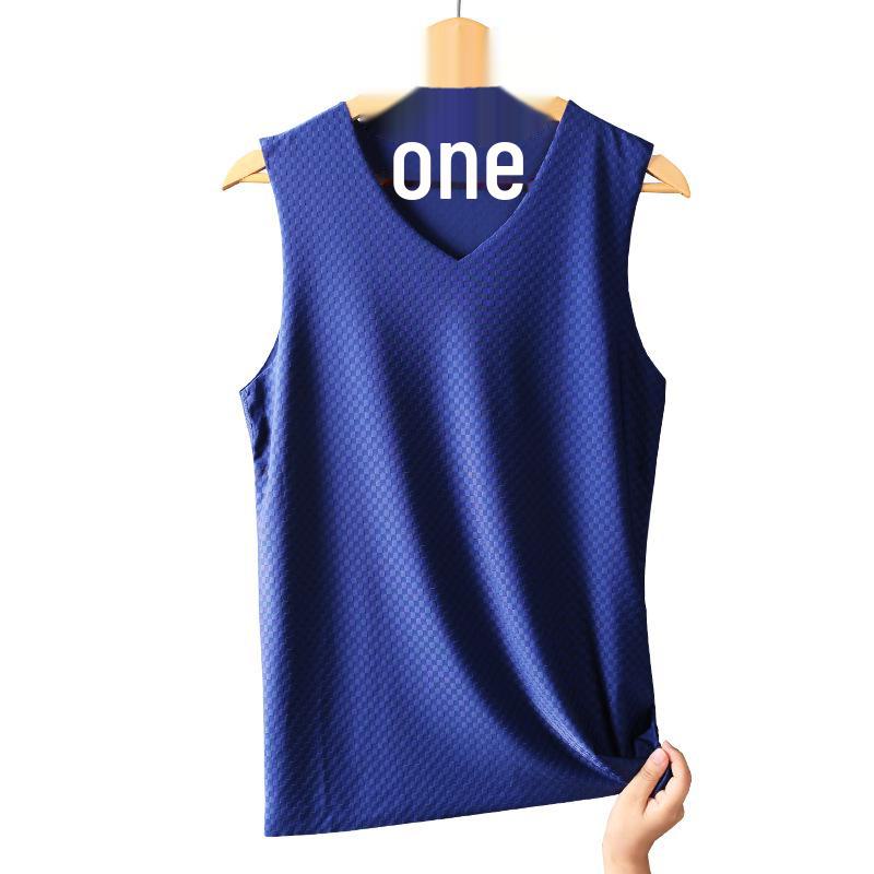 Men's Ice Silk Seamless V-Neck Sleeveless Vest