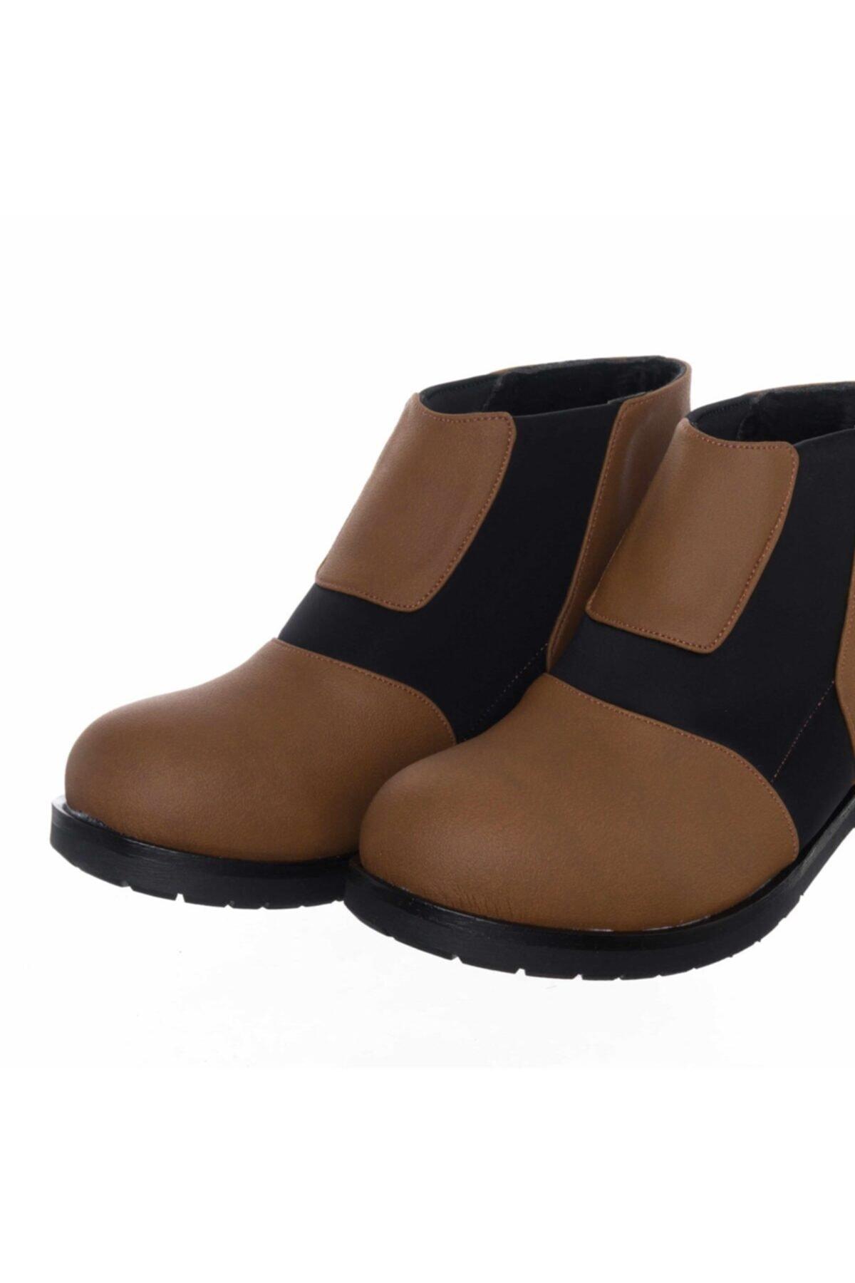 

Women s Plus Size K382-2 Tan Nubuck & Black Stretch Large Boots 40