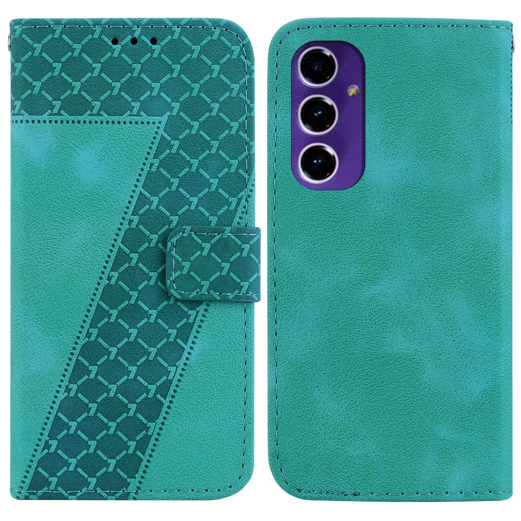 For Samsung Galaxy A16 5G/A16 4G Stand Case 7-Shaped Pattern Imprint Leather Phone Cover