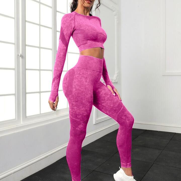 Women's Quick-Dry Seamless Yoga Suit: Peach Hip Fitness Pants & Sports Top Set