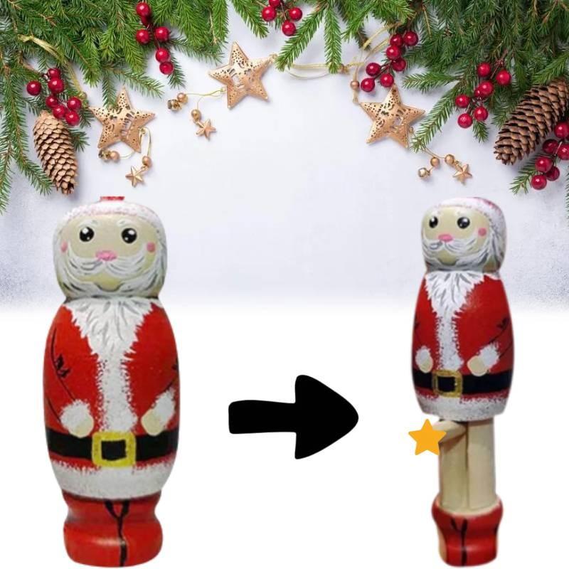 Charmig målad tomtemarionett tillverkad av premium bokträ Perfekt för julstämning