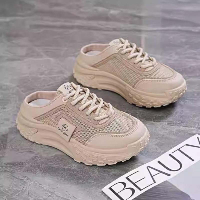 

Цветовая гамма, толстая подошва, сумка-голова, полушлепанцы, женские весенне-летние сетчатые повседневные туфли, дышащие спортивные уличные шлепанцы 40 хаки