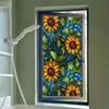 1pc Sunflower Privacy Window Film No Adhesive Electrostatic Stained Glass Window Sticker Anti-collision Home Decoration