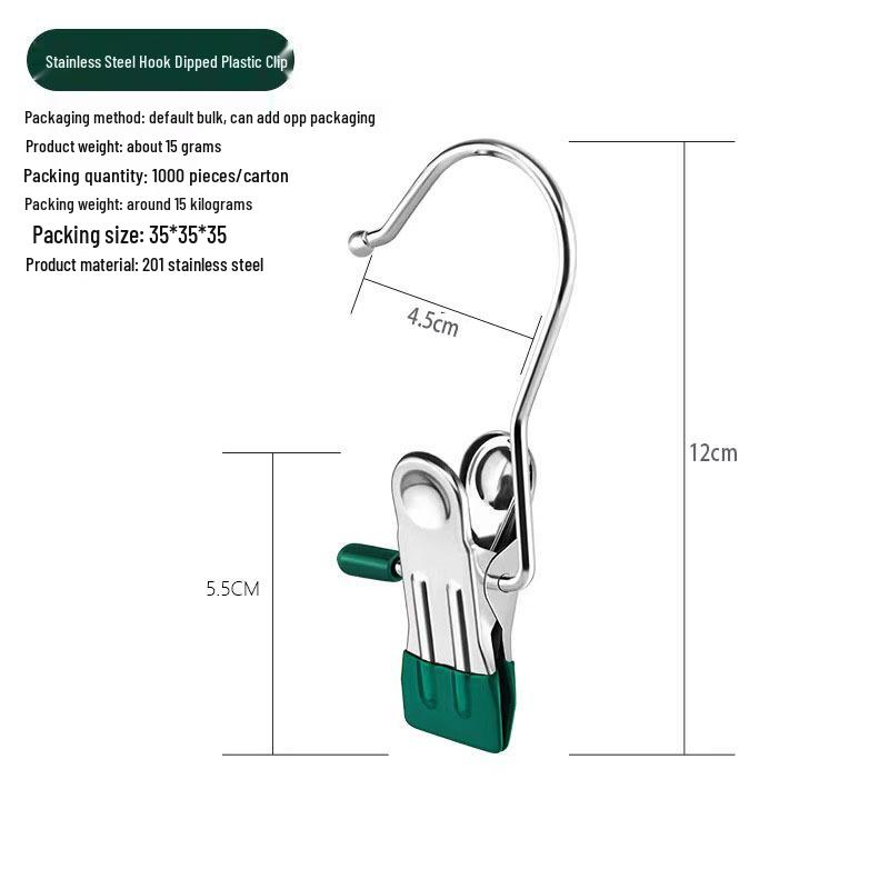 Stainless Steel Windproof Hanger with No-Mark Clips for Hats, Pants, and Socks