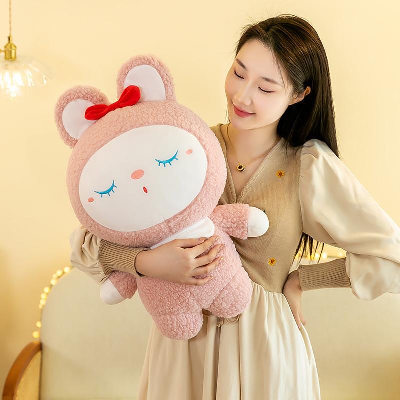 Bunny Cute Cartoon Plush Toy Bow Adorable Stuffed Doll Girls Gift Birthday