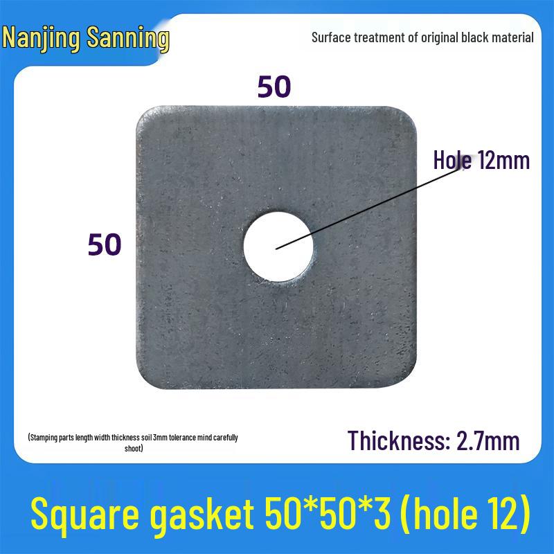 Black Carbon Steel Square Gasket with Hole