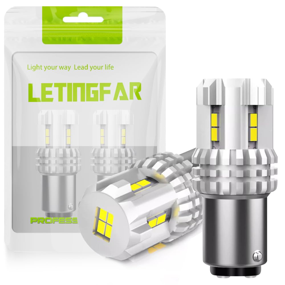 

S25 LED Double Explosive White Back Lamp, Built-in Canceller, 180 Degree Step-Off Pin, BAY15D