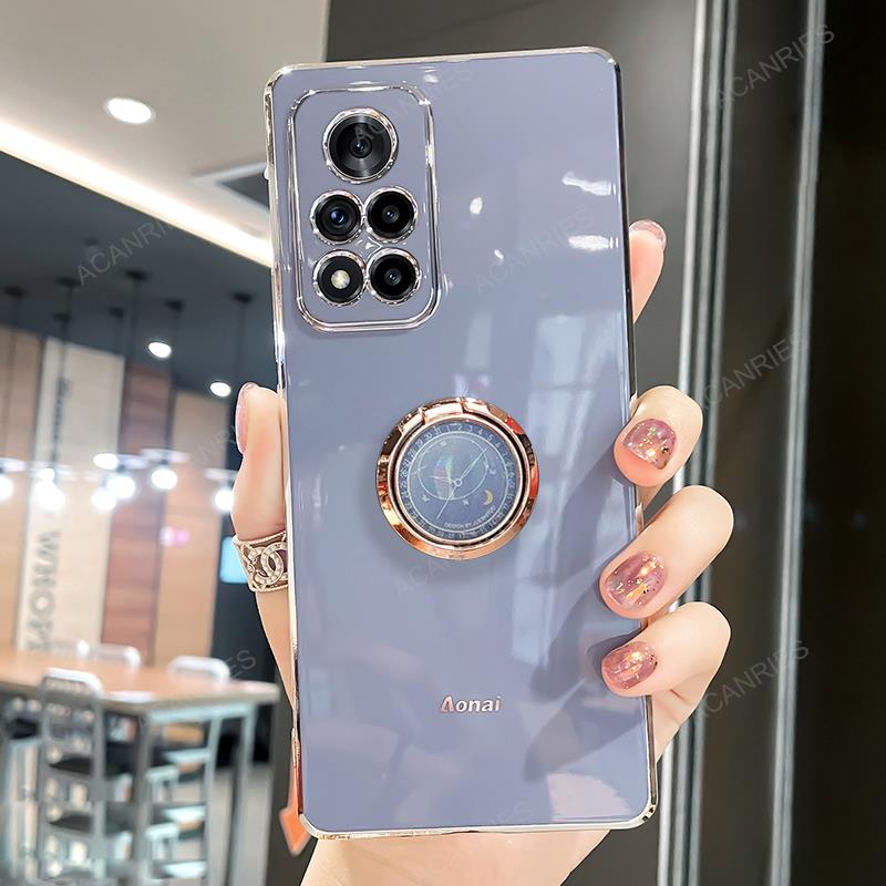 Luxury Ring Holder Case On For Xiaomi Redmi Note 8 Pro 8t Note8 T 2021 8pro Plating Silicone Stand Back Cover Xiomi Funda