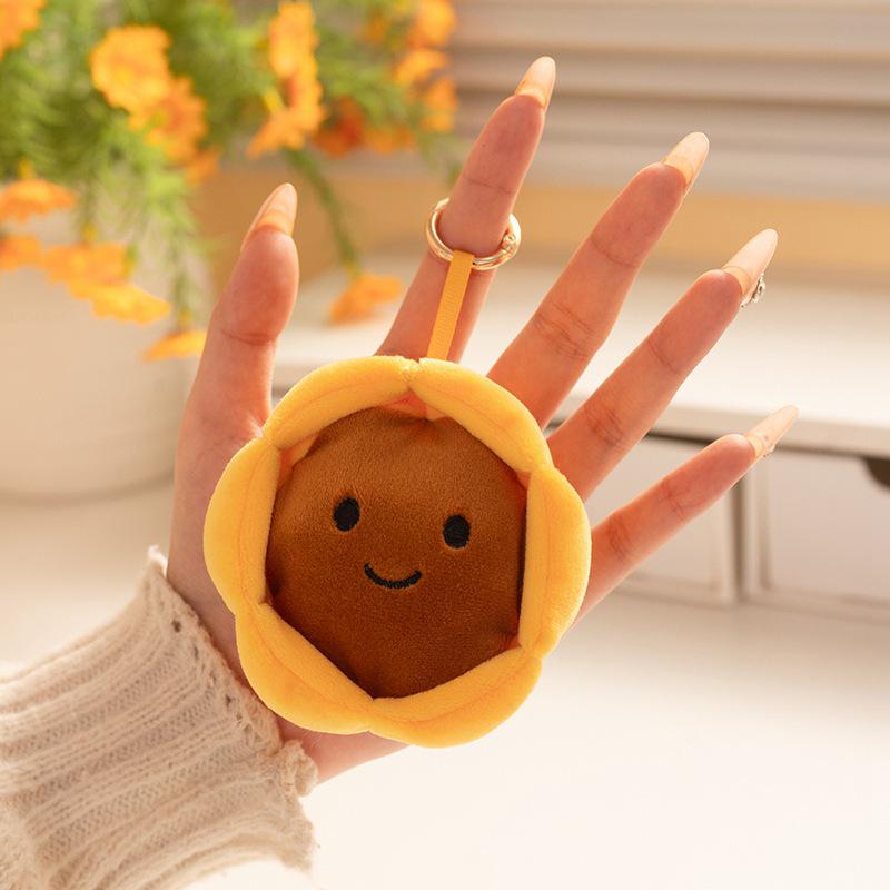 Cute Egg Tart Pendant Plush Doll Keychain & Bag Charm