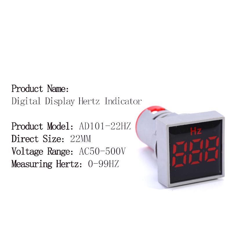 22mm Square Round Protective Film Measuring Range Digital Display Electricity Hertz Frequency meter Signal Indicator 0-99 Hz