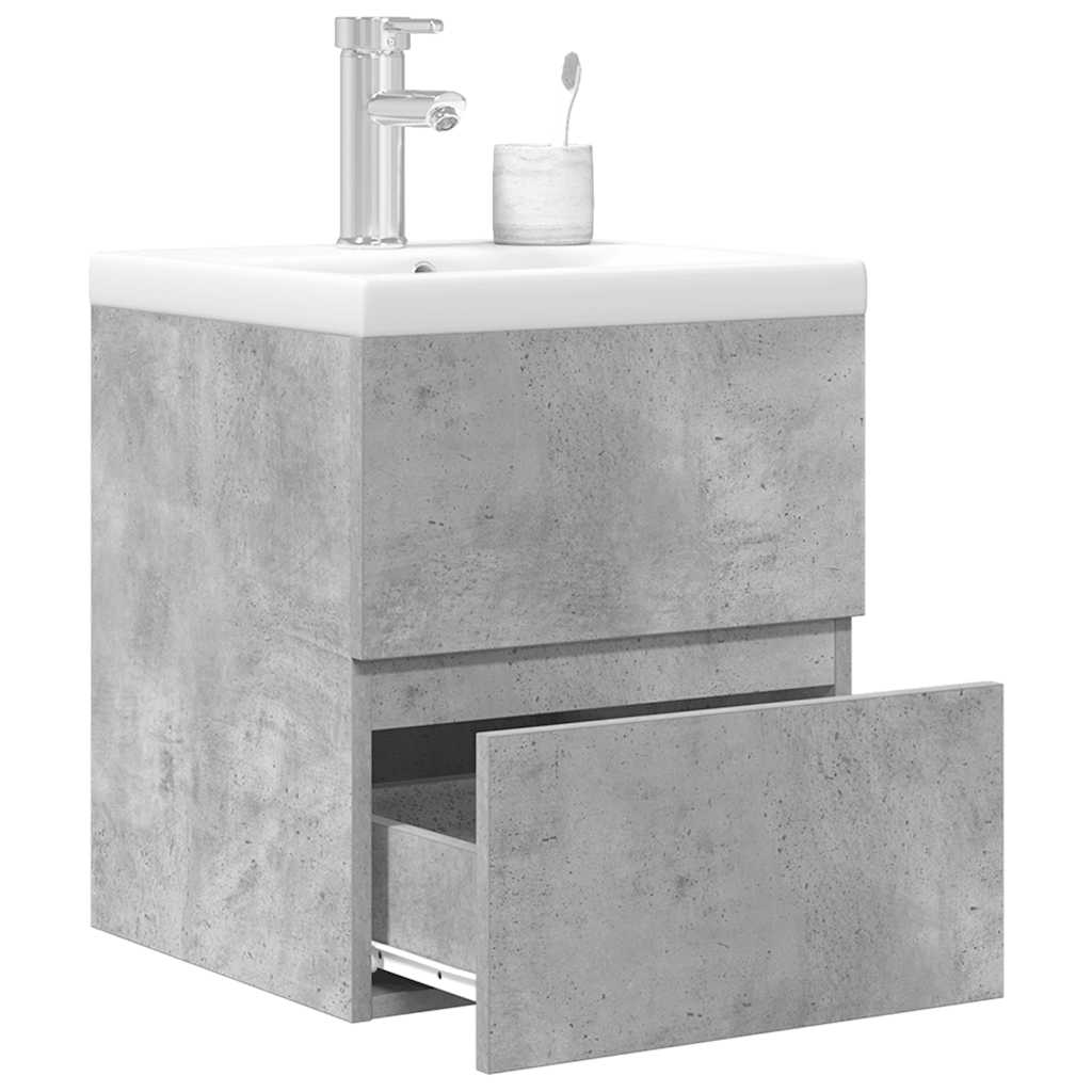 2 Piece Bathroom Furniture Set Concrete Grey Particleboard