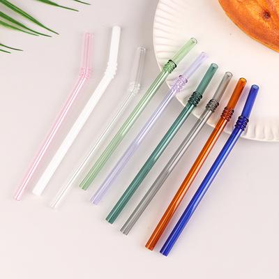 1Pc Canudos de Vidro Reutilizáveis Canudo Colorido para Beber Canudo de Vidro Ecológico com Alto Teor de Borosilicato Lembrancinhas para Festas Bar Drinkware