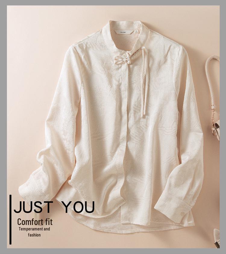 Women's 2026 Spring Chinese Style Slim Fit Long Sleeve Shirt