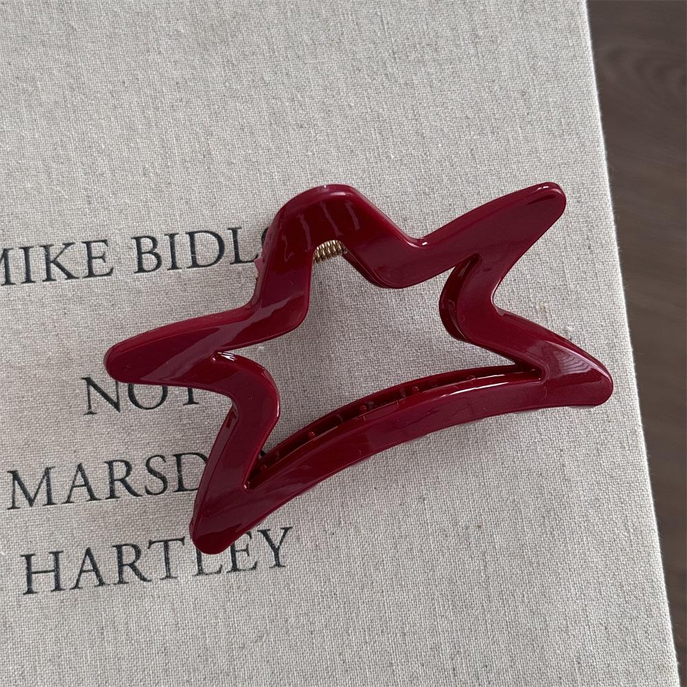 Gold Red Festive Claw Clip: Flashy Hair Accessory for New Year