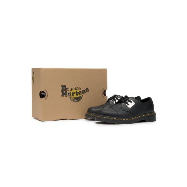 Dr. Martens Leather Round Toe Lace-Up Comfortable Durable Low-Top Casual Shoes Unisex Casual Shoes Black 31684001