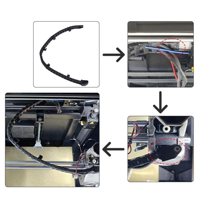 Comprehensive K1Max Open Drag Chain Kit for 3D Printing Includes Nylon Chain Screws and Printables Parts