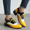 Dropship Dames Britse Patchwork Retro Brogues Schoenen Lente Vintage Veters Vierkante Lage Hakken Mary Janes Pumps Grote Maat 48