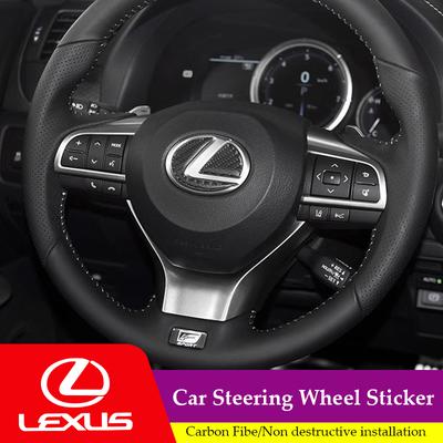 Carbon Fiber Car Steering Wheel Emblem Stickers Accessories For GS IS LS500h ES260 ES300h RX350h NX260 UX260 LM LC RZ450e