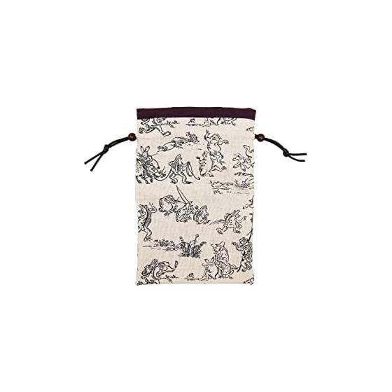 Goshuin book holder, drawstring bag, goshuin book bag, goshuin book case, made in Japan, Japanese pattern (chojugiga white)