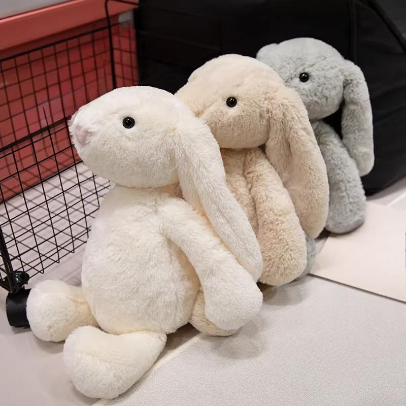 20cm Bunny Rabbit Plush Toy Soft Stuffed Long Ear Bunny Doll Funny Baby's Sleeping Companion Delicate Home Decoration Kids Gifts