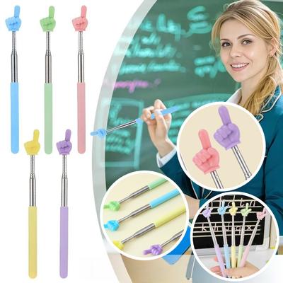 1 BUC Pointer Didactic din Oțel Tijă Telescopică Design cu Deget Băț Didactic Bastoane pentru Citit cu Degetele Unelte Rechizite Școlare și de Birou