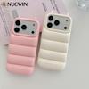 Funny 3D Devil Horns Down Jackets Phone Case for iPhone 17 Pro Max 16 15 14 13 12 Pro Max 16Plus 16E Cute Shockproof Soft Cover