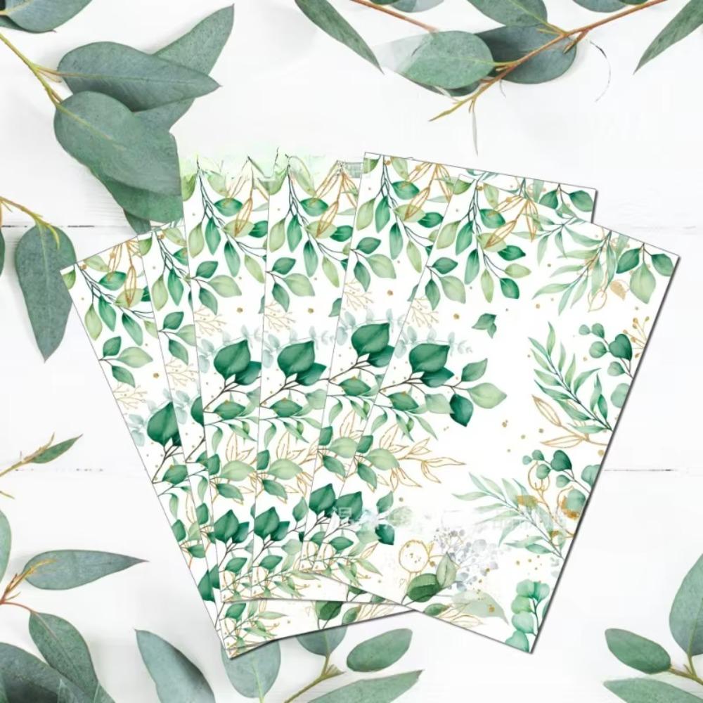 40pcs Green Plant Printed Party Paper Towel 33*33cm Tissue Eucalyptus Paper Napkins  Restaurants