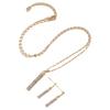 No Fading Silver Color/Golden Color Gorgeous Cylindrical Shape Bright Pendant Necklace Dangle Earrings Set
