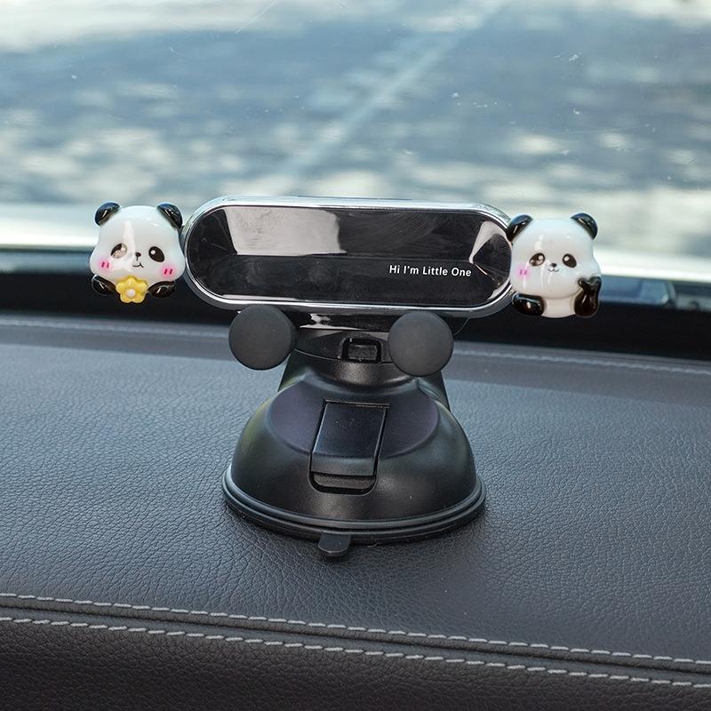 Cute Cartoon Suction Cup Car Phone Holder Dashboard Mount Design Stable Anti-shake Structure Perfect for Safe Navigation