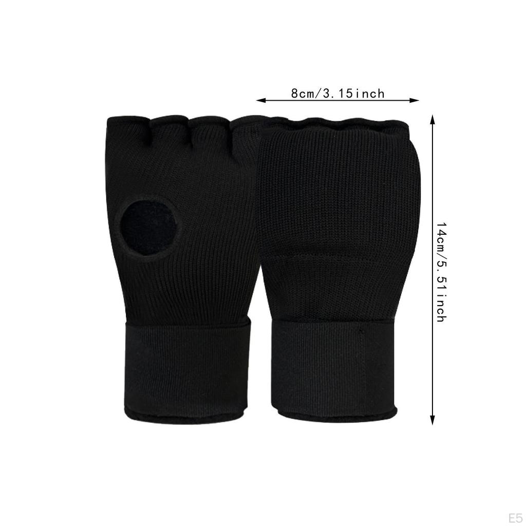 Boxing Inner Gloves Kickboxing Mitts Adjustable Hand Wraps Fingerless for Taekwondo