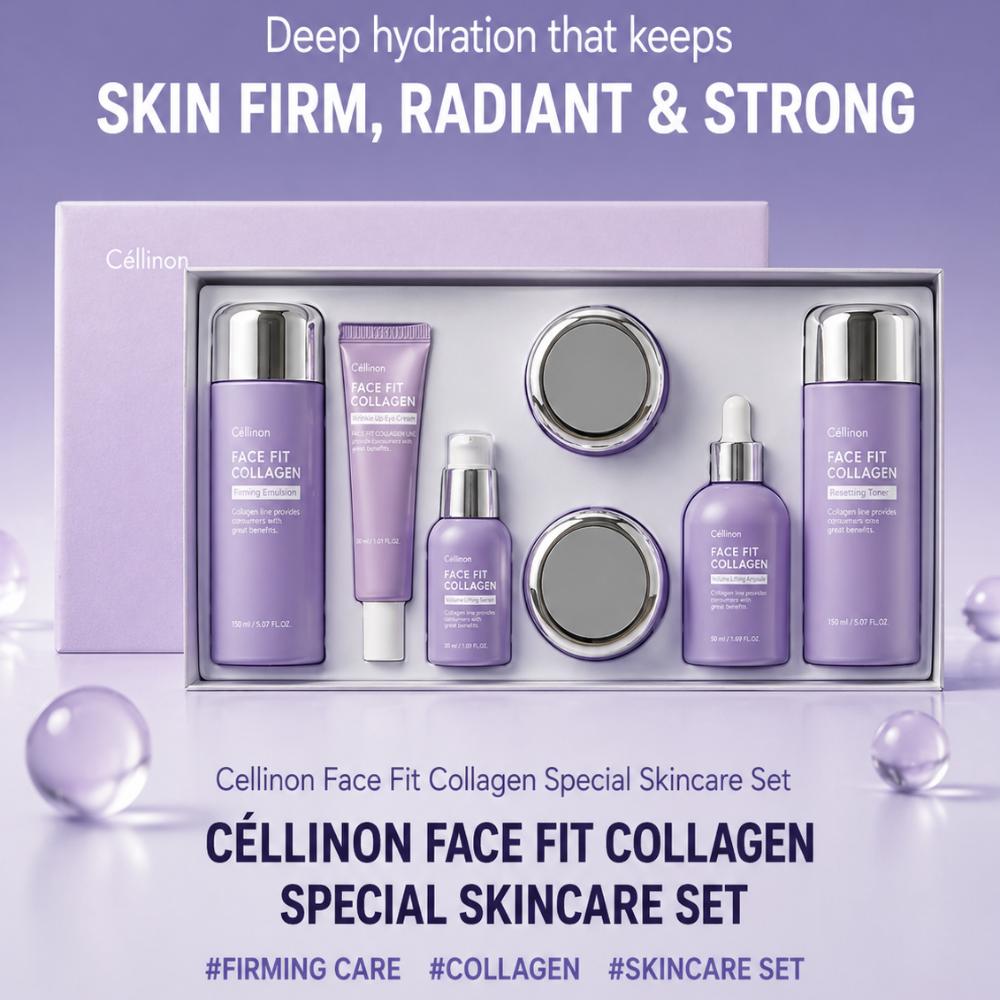 Celltrion / Celinon Face Fit Collagen Skincare 7-Piece Set / Core Elasticity & Plumping Routine / Set / From Korea