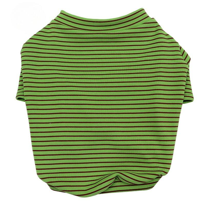 Dog Super Elastic Bottoming Shirt Color Strips Autumn and Winter Brushed Thick Fabric Stretch Stripes Fat Control Dog Clothes