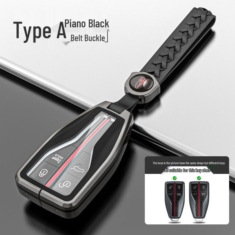 Premium Metal Key Case for Hongqi H5, H7, HS5, HS7 - Luxury Car Remote Holder with Buckle