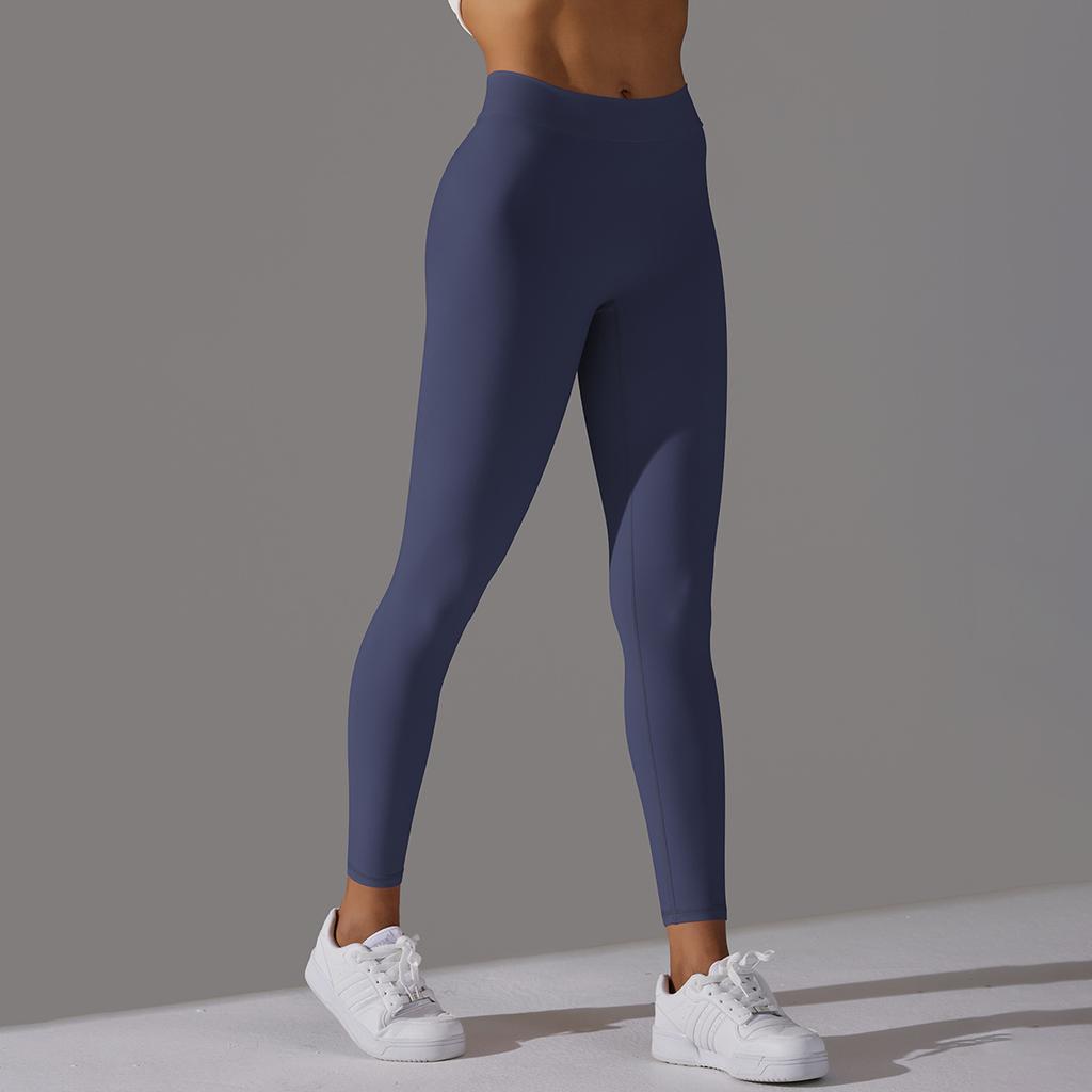 Brushed V-waist Pleated Solid Color Peach Hip Yoga Pants For Sports, Running, Fitness, Tight Fitting Cropped Pants