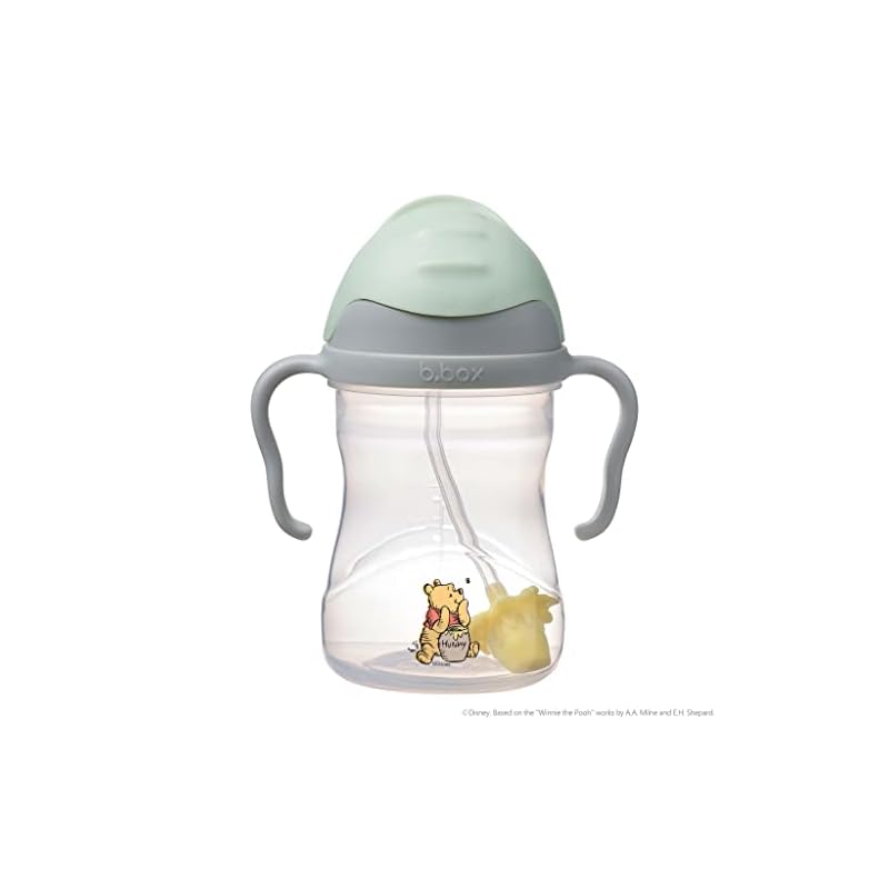 b.box Straw Mug - Leak-proof, Easy to Drink from Any Angle, Perfect for Baby Showers [Authentic b.box Product] [Disney Sippy Cup] (Winnie the Pooh,